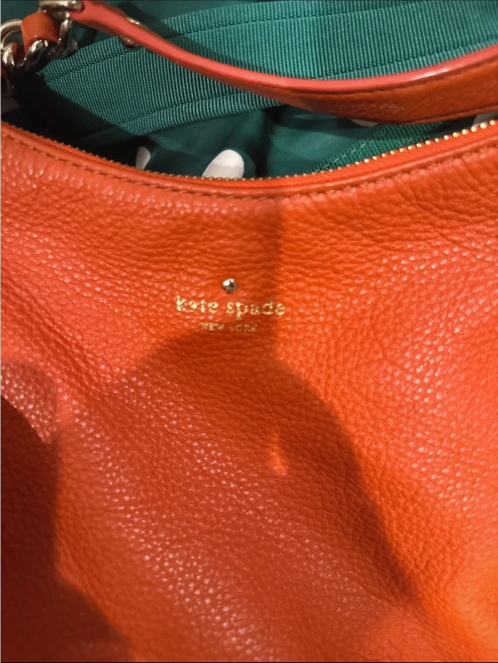 Orange  Leather Hobo Shoulder Bag - Stylish Everyday Carry Kate Spade